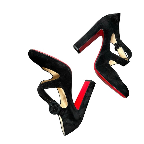 CHRISTIAN LOUBOUTIN SUEDE 100 MISS ELLEN CRISSCROSS PUMPS 40.5 - Picture 8 of 14